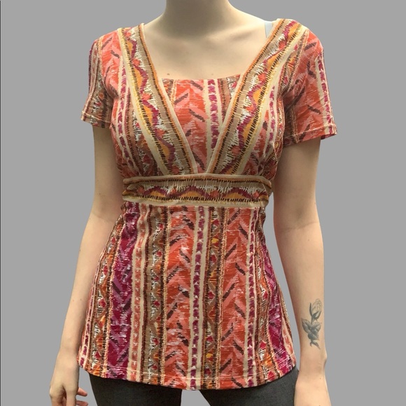 Style & Co. funky printed short sleeve flowy bliss size M - Picture 1 of 6